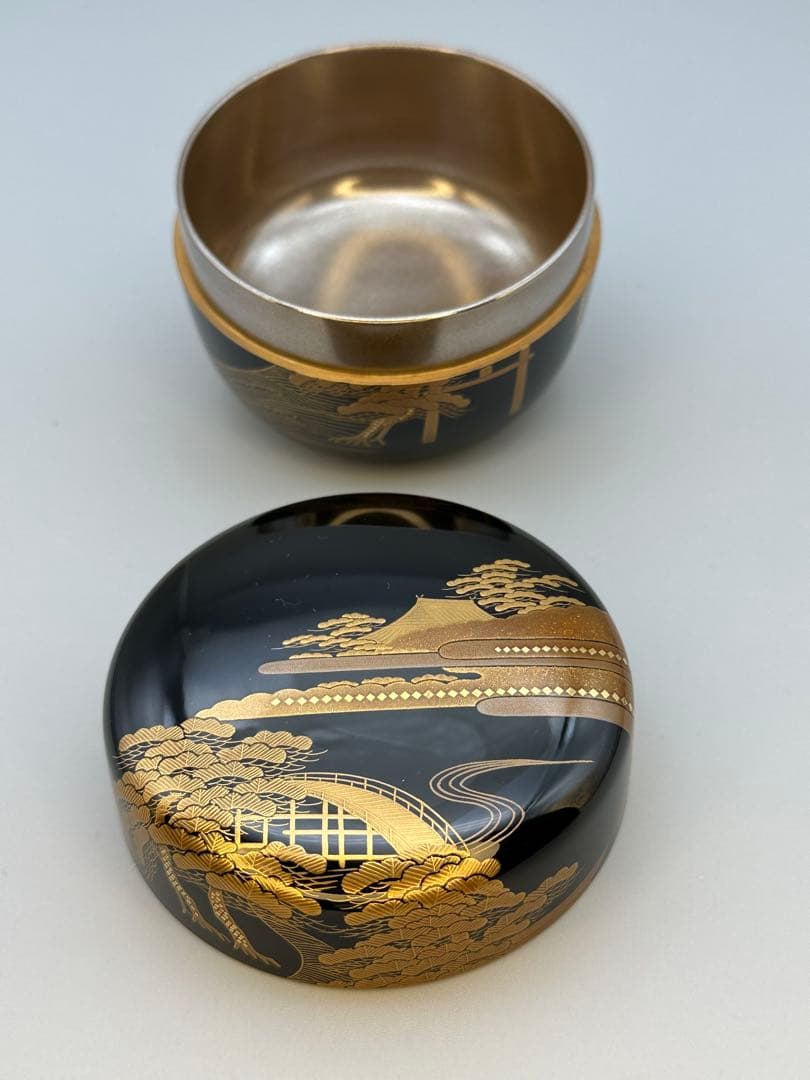 Chahei Issai | Natsume Tea Caddy | Sumiyoshi Maki-e | Shrine Landscape | Shifuku Silk Bag | Tomobako