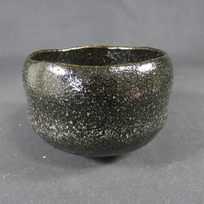 Black Raku Tea Bowl by Rakunyu – Kuro-Raku Matcha Bowl – Kyoto Ceramic