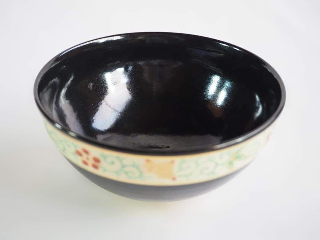 Eiraku Zengoro XVI Ninsei-guro Tea Bowl - Pine Bamboo Plum with Tantansai Inscription