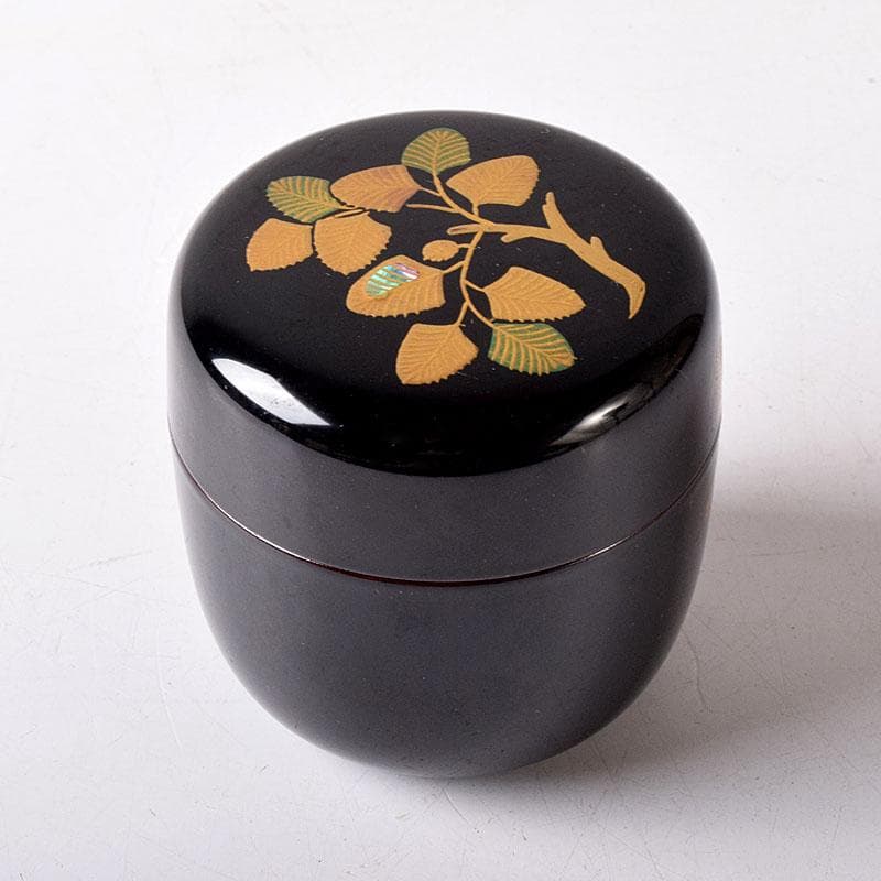 Wada Juho Kaga Maki-e Natsume Pine Raden Tea Caddy with Signed Box
