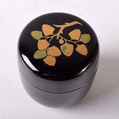 Wada Juho Kaga Maki-e Natsume Pine Raden Tea Caddy with Signed Box