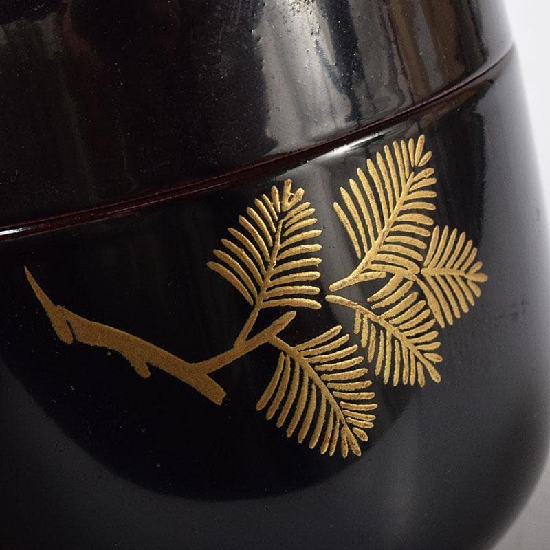 Wada Juho Kaga Maki-e Natsume Pine Raden Tea Caddy with Signed Box