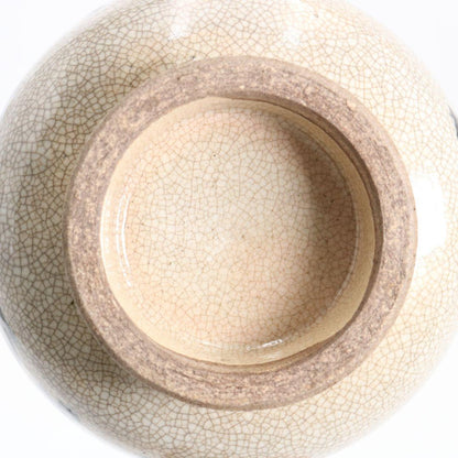 Yabunouchi 12th Iiisai Tateyama-Yaki Zen Calligraphy Chawan | Crackle Glaze