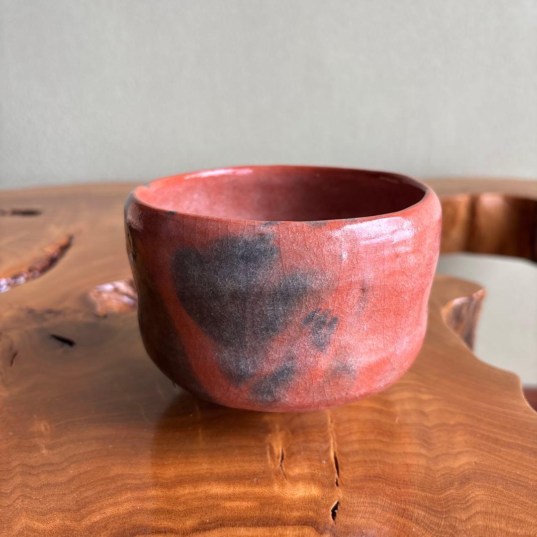 Iwakura Juzan Raku Chawan | Red Raku Tea Bowl | Yohen Kiln Fire | Tomobako | Japanese Matcha Bowl