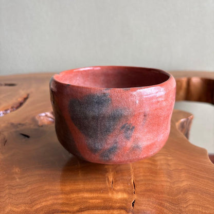 Iwakura Juzan Raku Chawan | Red Raku Tea Bowl | Yohen Kiln Fire | Tomobako | Japanese Matcha Bowl