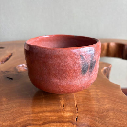 Iwakura Juzan Raku Chawan | Red Raku Tea Bowl | Yohen Kiln Fire | Tomobako | Japanese Matcha Bowl