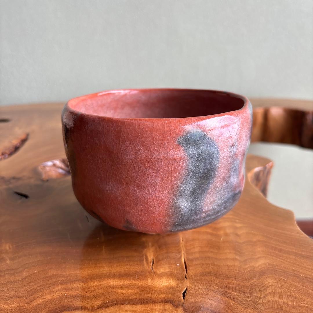 Iwakura Juzan Raku Chawan | Red Raku Tea Bowl | Yohen Kiln Fire | Tomobako | Japanese Matcha Bowl