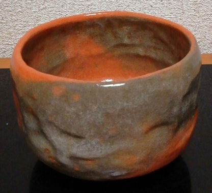 Aka-Raku Chawan by Sonobe Genya | Red Raku Tea Bowl Tomobako Japanese Tea Ceremony