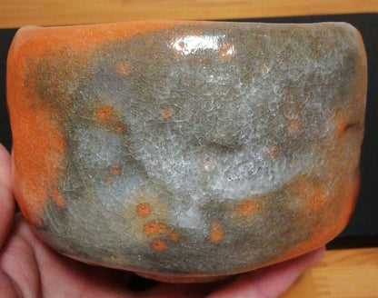 Aka-Raku Chawan by Sonobe Genya | Red Raku Tea Bowl Tomobako Japanese Tea Ceremony