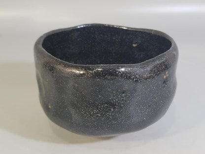 1st Gen Nakamura Donen Black Raku Tea Bowl Kuro Raku Chawan Kyoto