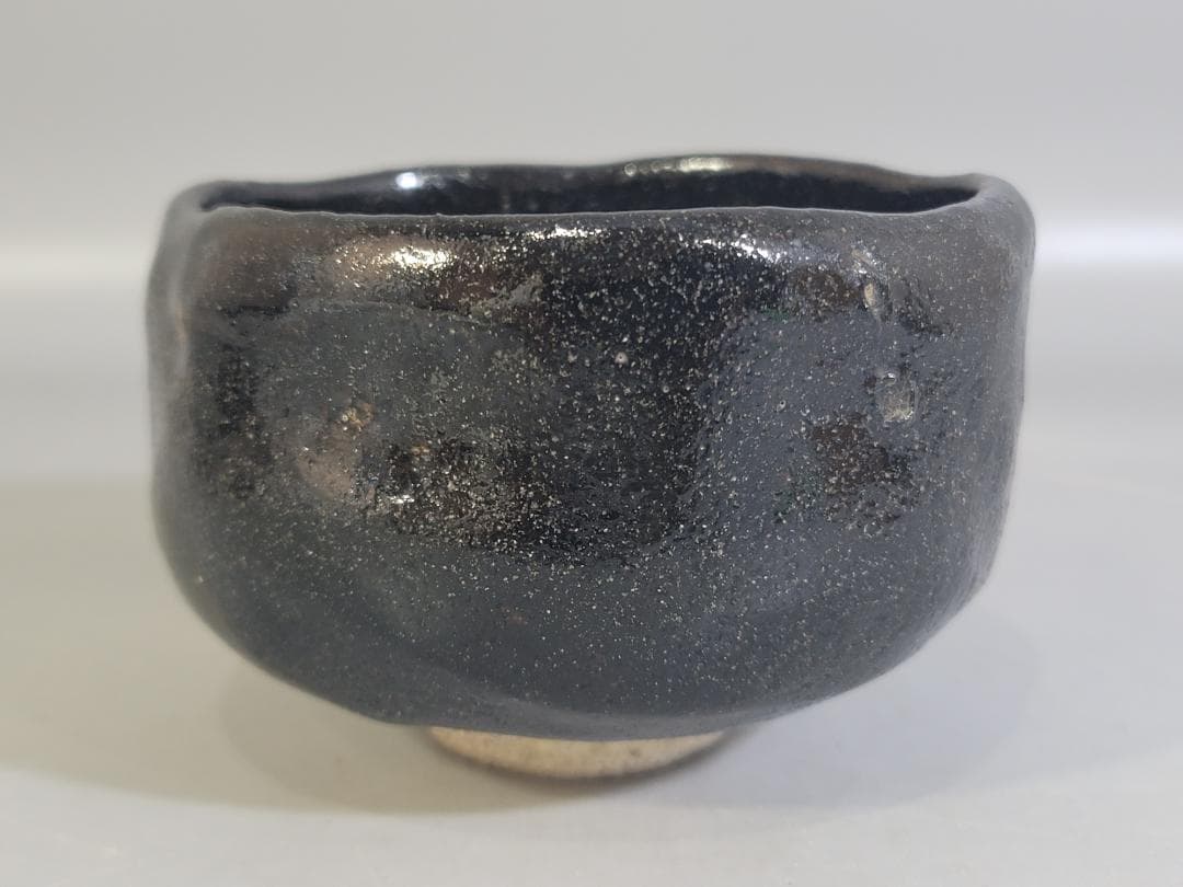 1st Gen Nakamura Donen Black Raku Tea Bowl Kuro Raku Chawan Kyoto