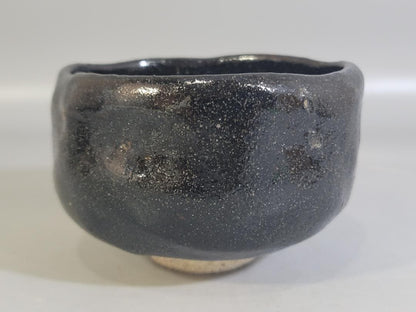 1st Gen Nakamura Donen Black Raku Tea Bowl Kuro Raku Chawan Kyoto