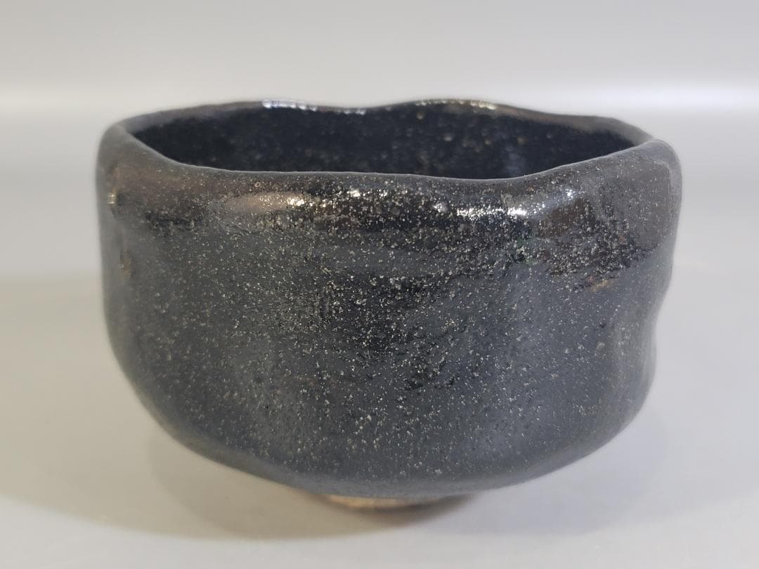 1st Gen Nakamura Donen Black Raku Tea Bowl Kuro Raku Chawan Kyoto