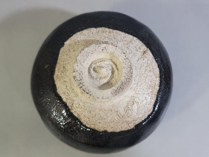 1st Gen Nakamura Donen Black Raku Tea Bowl Kuro Raku Chawan Kyoto
