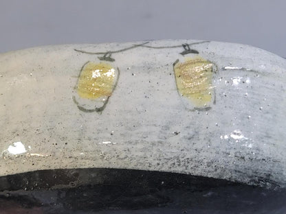 Raku Tea Bowl with Fireworks Design by Rakunyu - Summer Festival Hanabi-e Chawan
