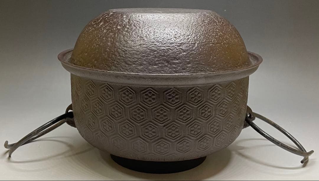Shinnari Chagama Tea Kettle by Takahashi Keizan, Kikko Hanabishi, Signed Box