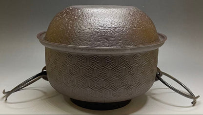 Shinnari Chagama Tea Kettle by Takahashi Keizan, Kikko Hanabishi, Signed Box