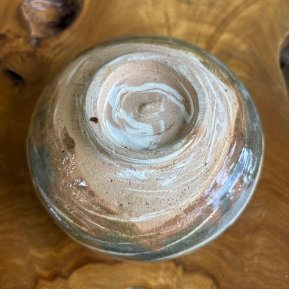 Raku Matcha Bowl "Uzushio" by Seizan, Tantobo — Swirling Tide Glaze