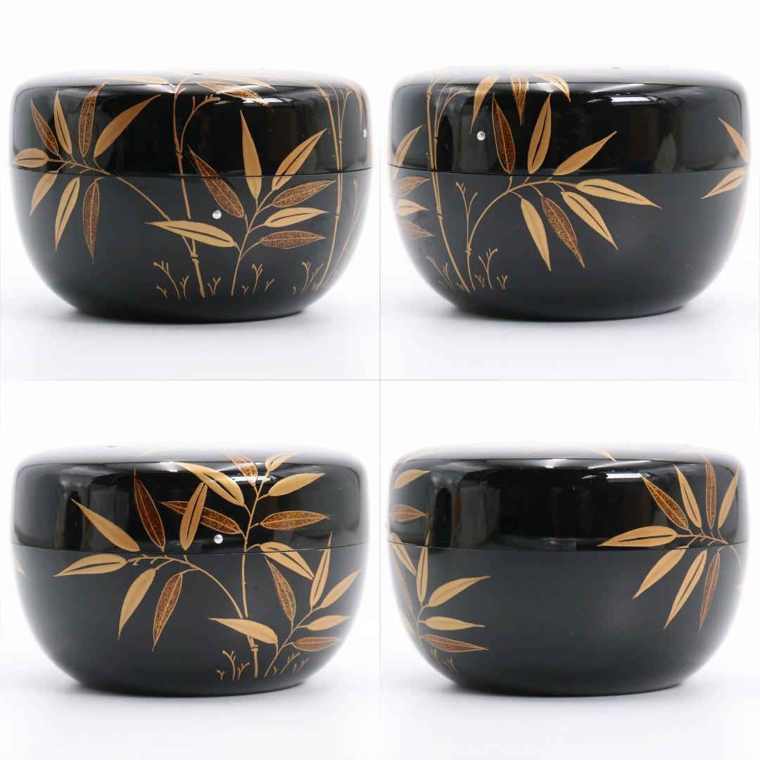 Sasa Dew Maki-e Hira-Natsume by Matsunaga Shokan - Silver Granule Lacquer Tea Caddy