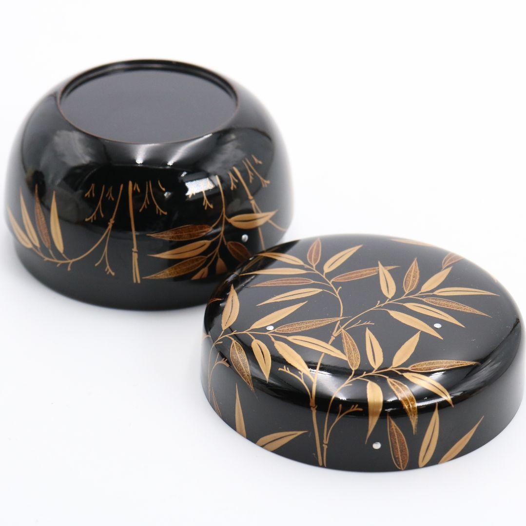 Sasa Dew Maki-e Hira-Natsume by Matsunaga Shokan - Silver Granule Lacquer Tea Caddy