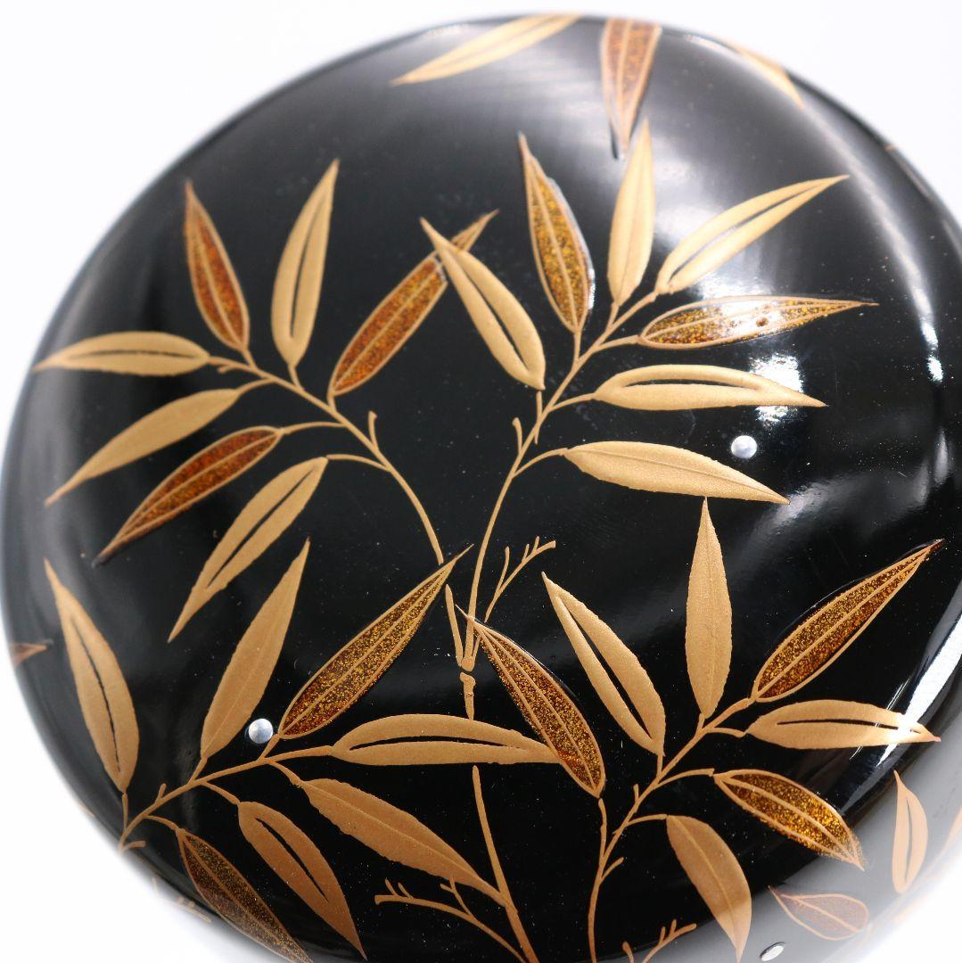 Sasa Dew Maki-e Hira-Natsume by Matsunaga Shokan - Silver Granule Lacquer Tea Caddy