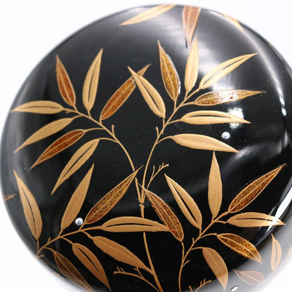 Sasa Dew Maki-e Hira-Natsume by Matsunaga Shokan - Silver Granule Lacquer Tea Caddy