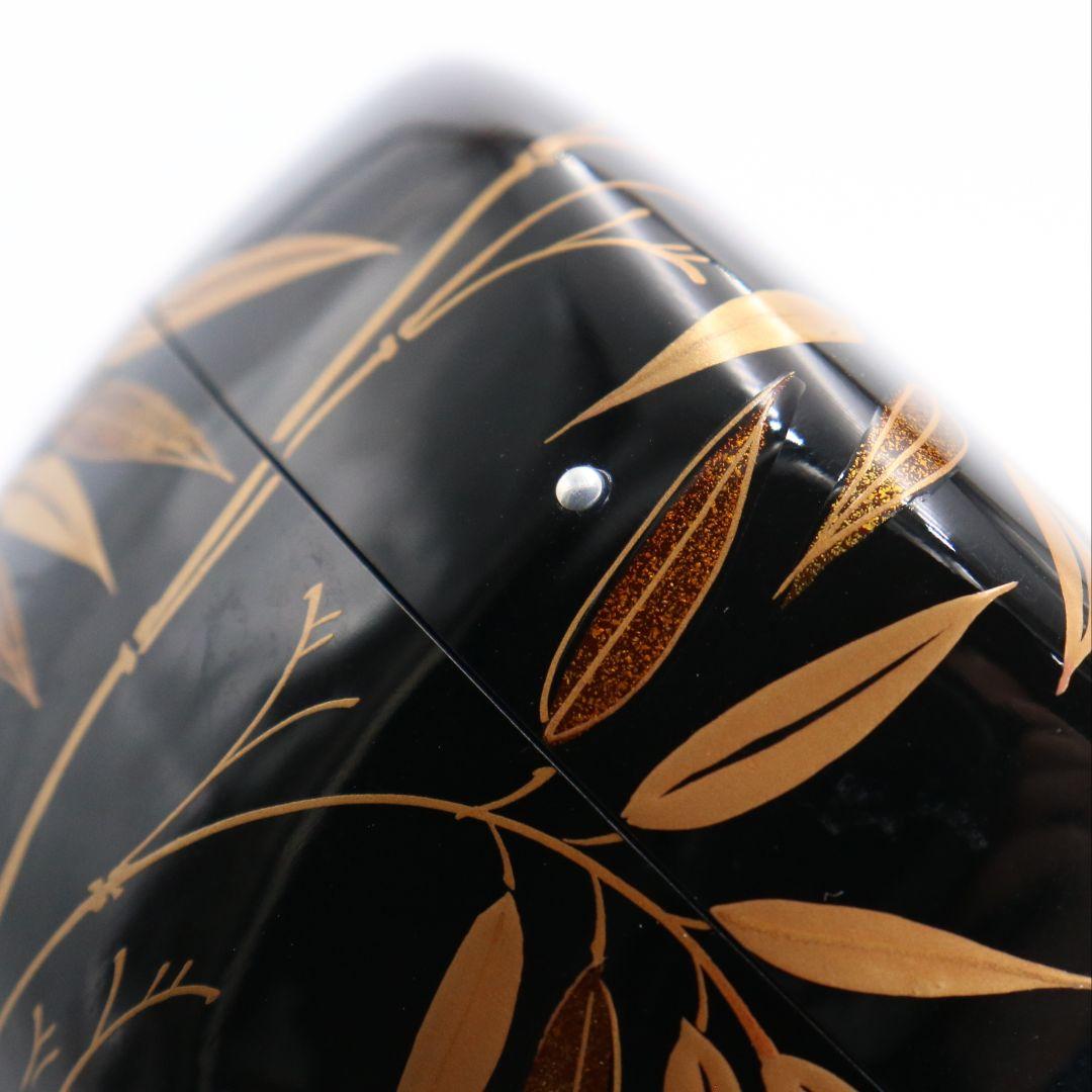 Sasa Dew Maki-e Hira-Natsume by Matsunaga Shokan - Silver Granule Lacquer Tea Caddy