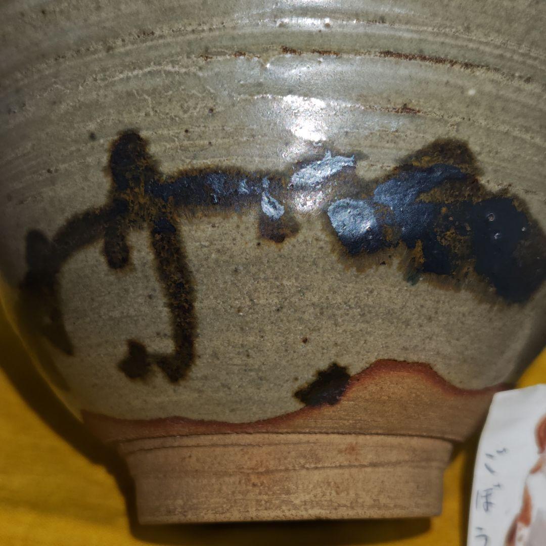 E-Karatsu Style Tea Bowl by Suda Shoho — Iron Reed Motif, Signed Box, Kyoto Ware Masterwork