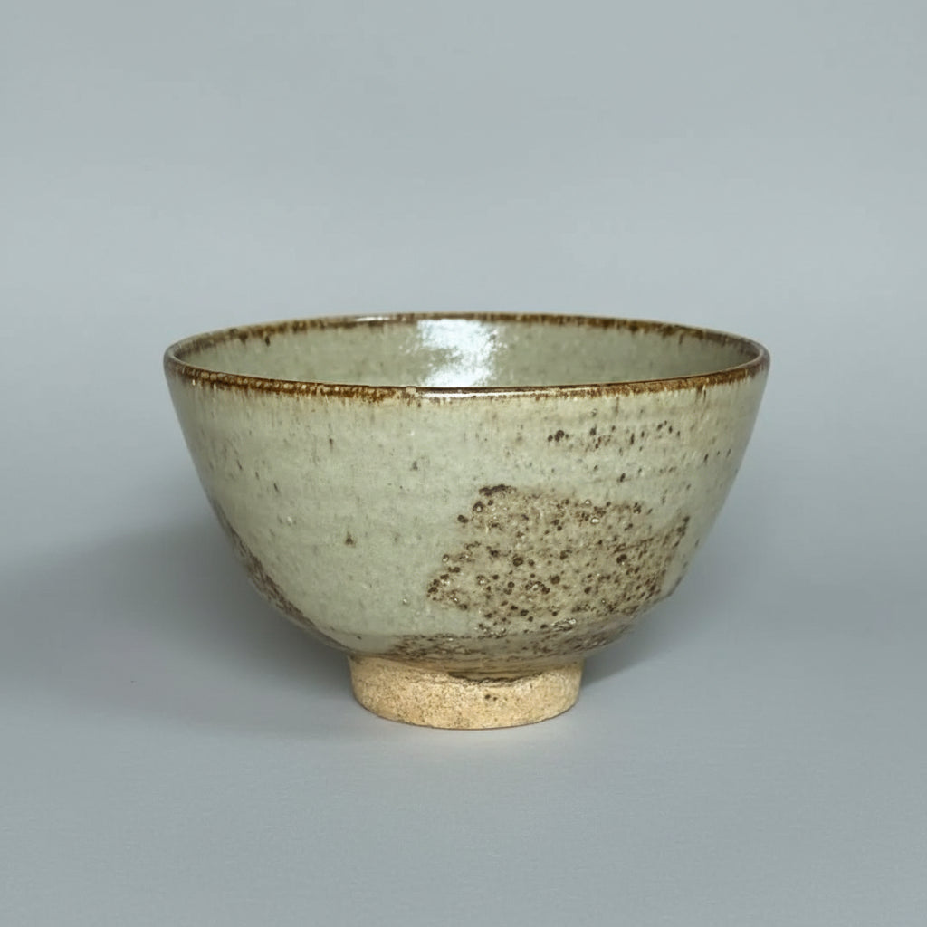 Meimeian Tea Bowl by Nagira Yasuhisa - Green Glaze Chawan with Signed Box