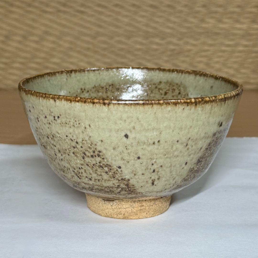 Meimeian Tea Bowl by Nagira Yasuhisa - Green Glaze Chawan with Signed Box