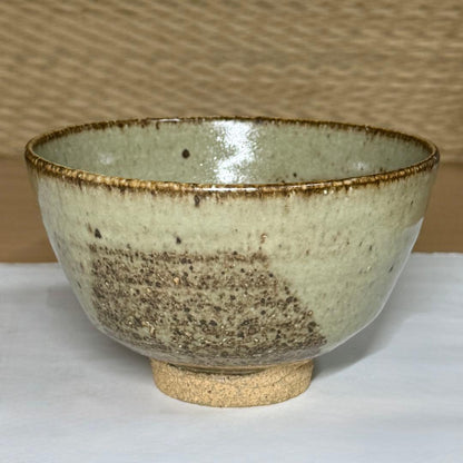 Meimeian Tea Bowl by Nagira Yasuhisa - Green Glaze Chawan with Signed Box