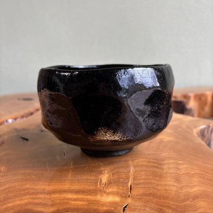 Kuro Raku Matcha Bowl by Sasaki Shoraku | Kyoto Tea Ceremony Chawan | Tomobako