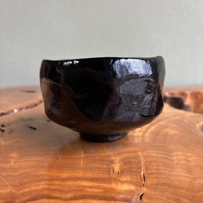 Kuro Raku Matcha Bowl by Sasaki Shoraku | Kyoto Tea Ceremony Chawan | Tomobako