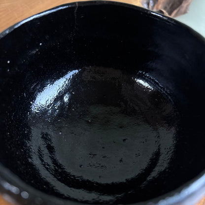 Kuro Raku Matcha Bowl by Sasaki Shoraku | Kyoto Tea Ceremony Chawan | Tomobako