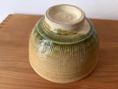 Ki-Seto Yellow Tea Bowl by Kato Juemon - Mino Ware Chawan with Tanpan and Kushime