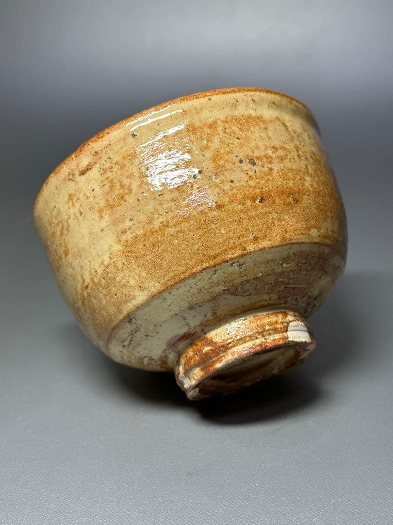 Shoki | Hand-Formed Chawan with Yellow & Iron Glaze Contrast | Signed Box
