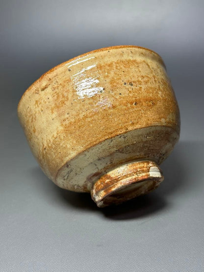 Shoki | Hand-Formed Chawan with Yellow & Iron Glaze Contrast | Signed Box
