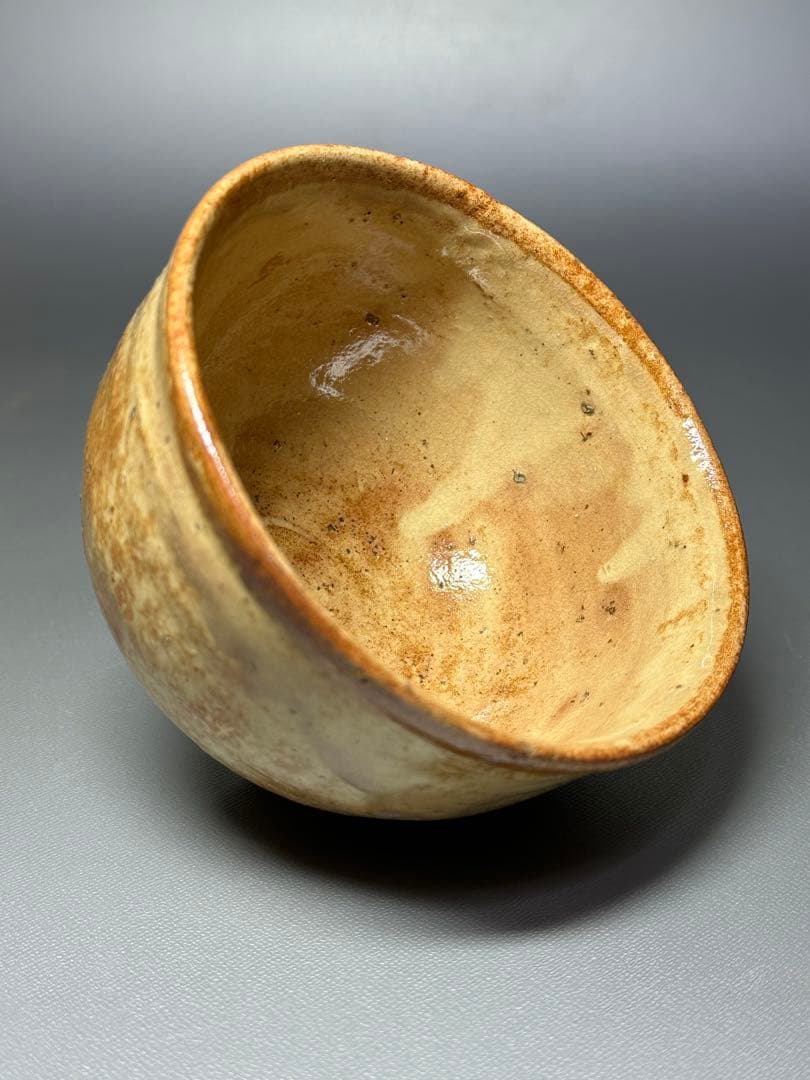 Shoki | Hand-Formed Chawan with Yellow & Iron Glaze Contrast | Signed Box