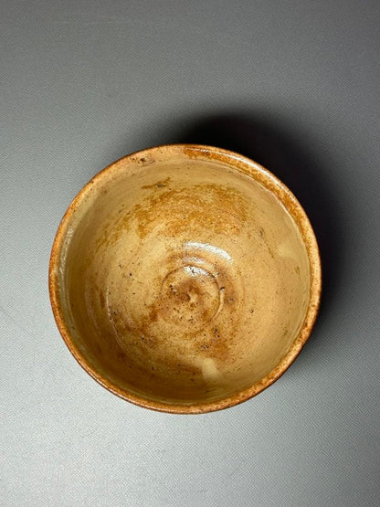 Shoki | Hand-Formed Chawan with Yellow & Iron Glaze Contrast | Signed Box