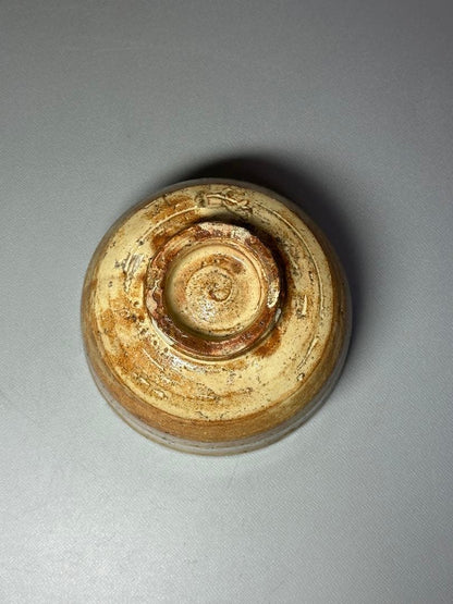 Shoki | Hand-Formed Chawan with Yellow & Iron Glaze Contrast | Signed Box