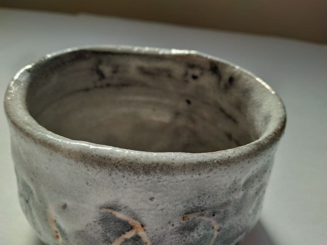 Nezumi Shino Matcha Bowl by Yamaguchi Jotetsu with Signed Box