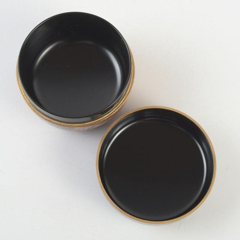Zuiun Studio Old Pine Maki-e Flat Tea Caddy, Wajima-nuri Art