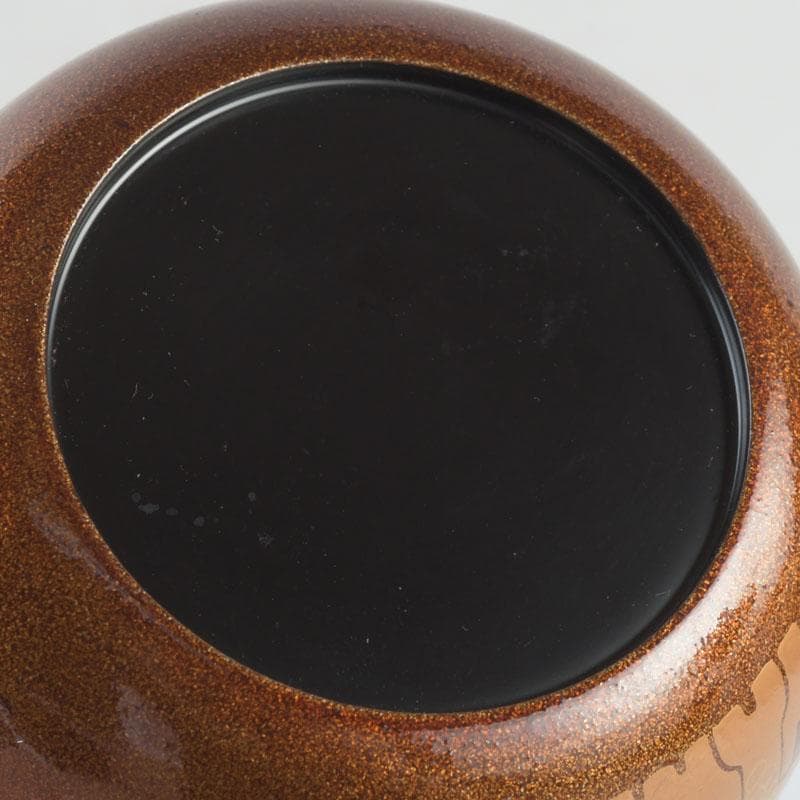 Zuiun Studio Old Pine Maki-e Flat Tea Caddy, Wajima-nuri Art