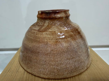 Hagi Biwa Glaze Tea Bowl by Masuno Touka - Loquat Color Chawan with Signed Box