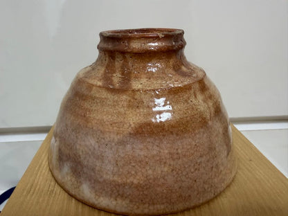 Hagi Biwa Glaze Tea Bowl by Masuno Touka - Loquat Color Chawan with Signed Box