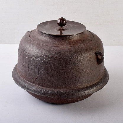 Shinnari Hane Chagama by Living National Treasure Takahashi Keitei - Hamamatsu Pine Pattern