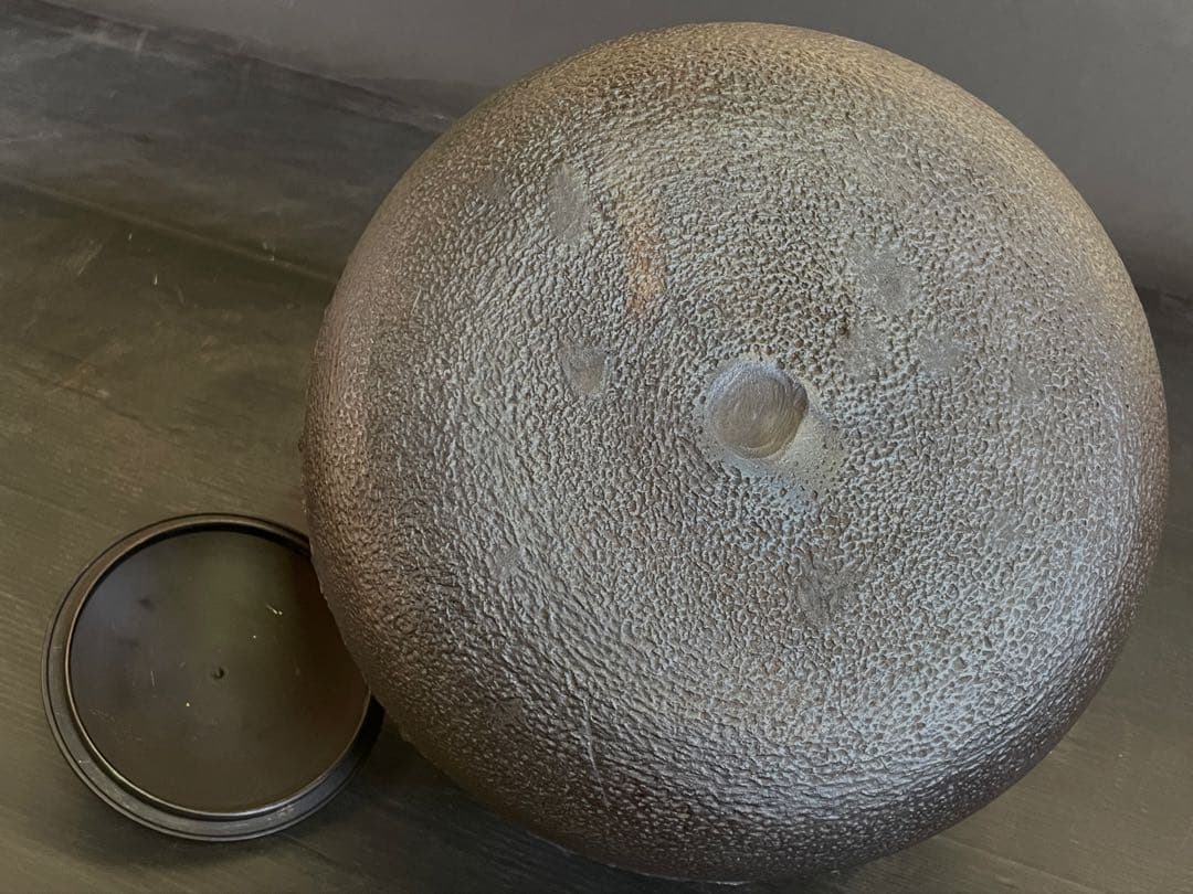 Kikuchi Masamitsu Mandaiya Iron Kama Tea Kettle Arare Pattern Unused Tomobako