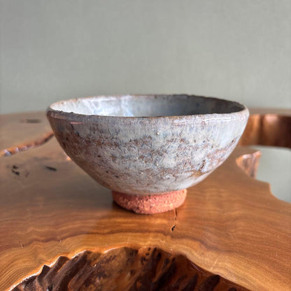 Nama-Toyu Chawan | Raw Ash Glaze Matcha Bowl | Gray-Blue Mineral Surface | Japanese Tea Ceremony