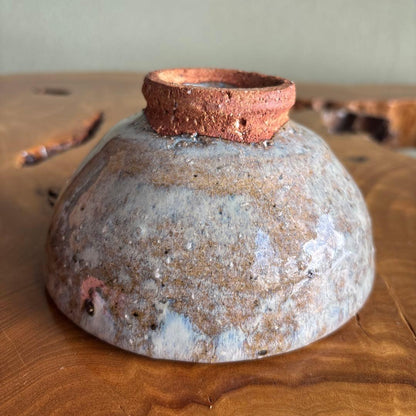 Nama-Toyu Chawan | Raw Ash Glaze Matcha Bowl | Gray-Blue Mineral Surface | Japanese Tea Ceremony