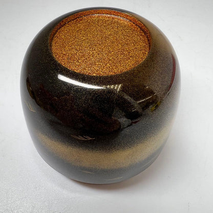 Kitamura Soshin — Matsu Maki-e Natsume Tea Caddy, Full-Body Pine Forest with Gold Nashiji Interior